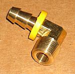 3/8 INCH X 3/8 INCH  BRASS ELBOW - THREADED TO BARB